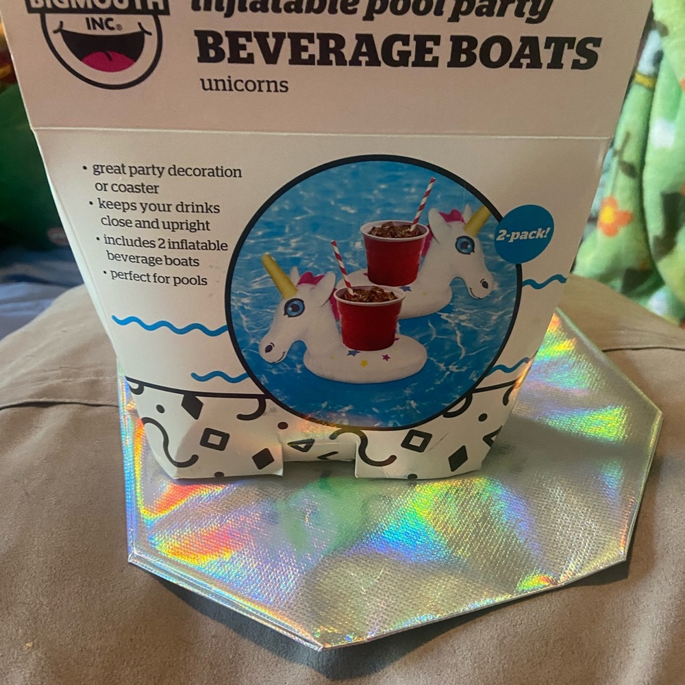 White and Blue Party Decorations Floating Drink Holders